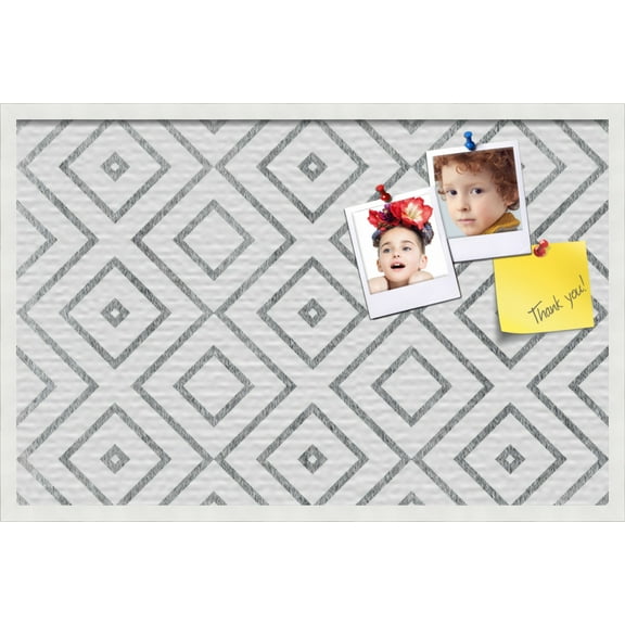 PinPix 36x24 Custom Cork Bulletin Board Modern Deco Distressed Poster Board Has a Fabric Style Canvas Finish, Framed in Modern Deco Distressed, by ArtToFrames (PinPix-1504)