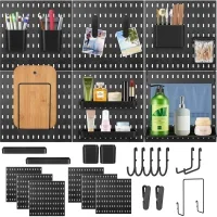 Pegboard Combination Kit for Wall Organizer, Wall Mounted Peg Board Kits for Kitchen, Bedroom, Office, &Bathroom