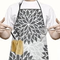 thumbnail image 2 of Gray Floral Pattern Apron-Garden Aprons for Women with Pockets-Cotton Linen Waterproof Kitchen Cooking Gardening Aprons Adjustable for Kitchen,Cooking,BBQ and Salon 33x27 Inch, 2 of 7