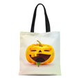 thumbnail image 1 of JSDART Toile Cabas Stock Horrible Dessin Animé Jack O Lanterne Terrible Expression Faciale Réutilisable Épaule Épicerie Sacs à Main, 1 of 1