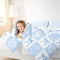thumbnail image 3 of Erosebridal Kawaii Bowknot Full Size Comforter Sets for Kids Girls, Cute Heart Bedding Sets, Blue White, Colorful Stars Reversible, 1 Comforter and 2 Pillowcases, 3 of 6