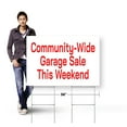 thumbnail image 4 of Community Wide Garage Sale This Weekend Yard Sign 10 Pack of 24 Inch x 36 Inch Single Sided Weatherproof Heavy-Duty Plastic with Stake | Neighborhood Events, Local Bargain, Clear, 4 of 7