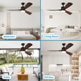 thumbnail image 2 of Bright Corners  Modern Ceiling Fan with Light and Remote Control, Brown (Set of 2), 2 of 7