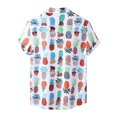 thumbnail image 1 of Camisas De Vestir Para Hombre Manga Corta Masculino de primavera Impreso camisa Tops Retirado Button Top Remera Casual Short Manga camisas Fashion Blose (White, M), 1 of 7