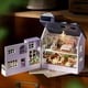 thumbnail image 2 of Kit de casa de muñecas en miniatura y amueblada, modelo de casa de muñecas de madera en 3D, morado, 2 of 4