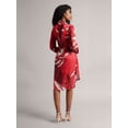 thumbnail image 3 of Zaccai Women's Red Satin Abstract Button Down Dress, 3 of 6