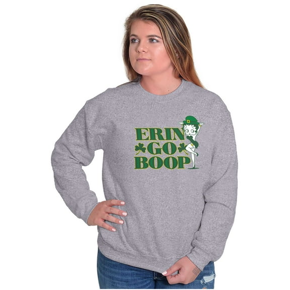 Betty Boop Irish St Patricks Day Women Crewneck Sweatshirt Brisco Brands S