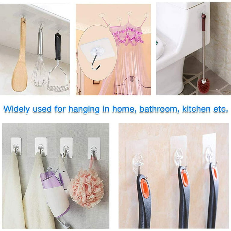 EAGMAK Towel Hooks for Bathroom, 4 Pack Adhesive Hooks, SUS304 Stainless  Steel Shower Hooks, Round Wall Hook Holder for Hanging Robe, Loofah, Coat