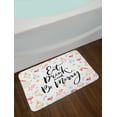 thumbnail image 2 of Eat Drink and Be Merry Bath Mat, Christmas Celebration Words Mistletoe Pine Branch Bells Snowflakes, Plush Bathroom Decor Mat with Non Slip Backing, 29.5" X 17.5", Multicolor, by Ambesonne, 2 of 2