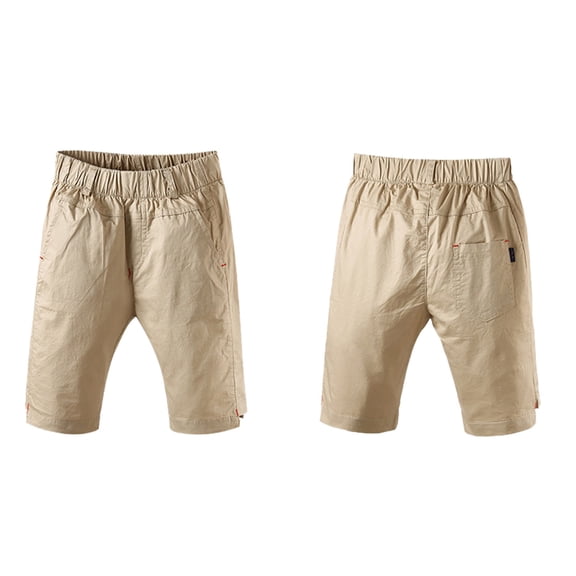 RMGVDSD Boy's Summer Khaki Shorts Comfortable Casual Elastic Waistband Formal School Shorts Children Teenagers Lightweight Pull On Shorts Comfort Sport Wear 3-4 Years