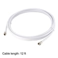 thumbnail image 4 of Uxcell RG6 Coaxial Cable With F Type Male to F Type Male Connectors Plastic White 1pcs 12 ft, 4 of 4
