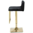 thumbnail image 2 of Swivel Velvet Bar Stool, Modern Adjustable Counter Height Bar Chair with Back and Golden Footrest, Upholstered Kitchen Island Bar Chairs for Living Room, Dining Room, Kitchen, Office, Black, 2 of 7