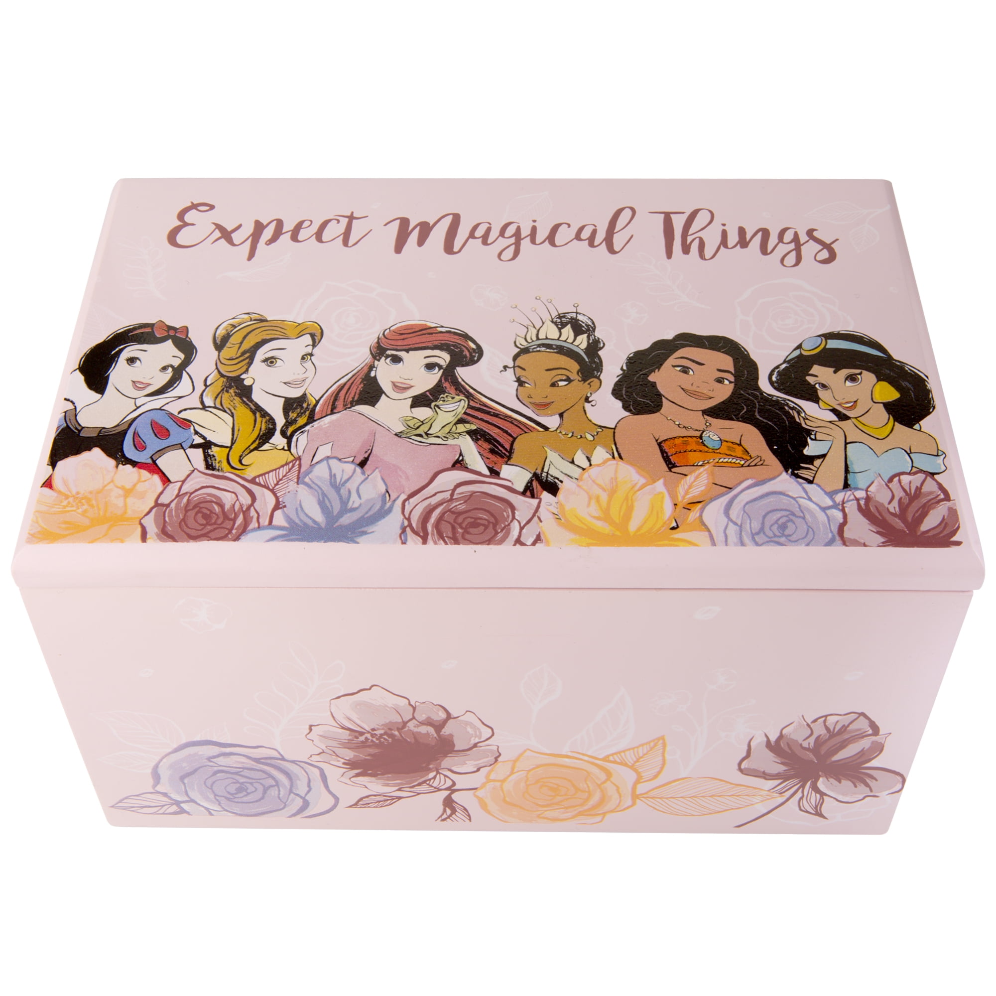 Disney Princess Jewelry Box with Suede Interior and Mirror