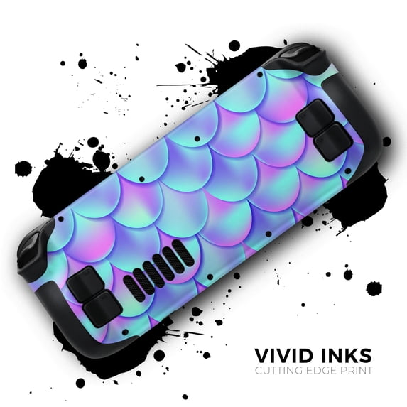 Design Skinz - Compatible with Steam Deck - Skin Decal Protective Scratch-Resistant Removable Vinyl Wrap Cover - Holographic Mermaid Scales