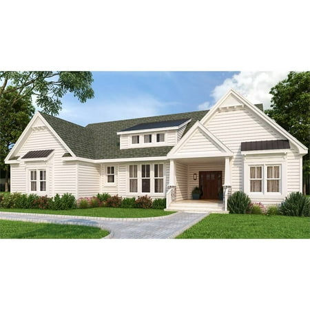 The House Designers: THD-7575 Builder-Ready Blueprints to Build a Modern Farmhouse Plan with Crawl Space Foundation (5 Printed Sets)