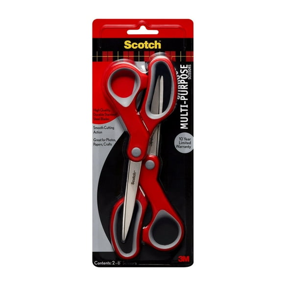 Ciseaux à usages multiples ScotchMC, 1428-2EF, 2/ paquet 8 po (203.2 mm)