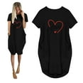 thumbnail image 1 of Qiopertar Robe d'Été Mode Femme Imprimée Décontractée Manches Courtes avec Poche Col Rond Grandes Économies de Vacances! Moins de 5$ jusqu'à 90 % de Réduction, 1 of 6