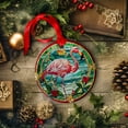 thumbnail image 3 of Flamingo Ornaments Ceramic For Christmas, Stained Glass Ornaments Ceramic Christmas 2025, 3 of 7