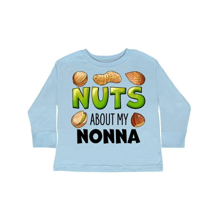 

Inktastic Nuts About My Nonna Peanut Almond Pistachio Gift Toddler Boy or Toddler Girl Long Sleeve T-Shirt