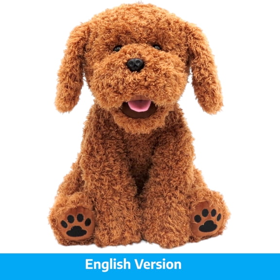 Bear The Doodle, Goldendoodle Bilingual Talking Dog Plush Toy - Teaches 100 Words in Spanish, Narrates Book 1 Story, Interactive Educational Toy for Kids, Language, Reading, Travel, Ages 3 , Unisex