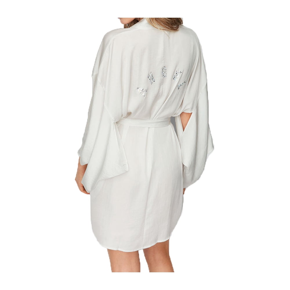 Victoria's Secret Victoria's Secret Rhinestone Short Silk Kimono Robe