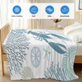 thumbnail image 4 of Teal Blue Coastal Cooling Blanket, Lightweight Breathable Summer Throw Blanket with Double Sided Cold Effect, Summer Lobster Coral Nautical Picnic Beach Blankets Bed Sheet for Hot Sleepers 60"x80", 4 of 8