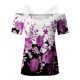 thumbnail image 4 of Blusa informal de manga corta con cuello en V y encaje con hombros descubiertos para mujer OAVQHLG3B Store  lin121212, 4 of 5