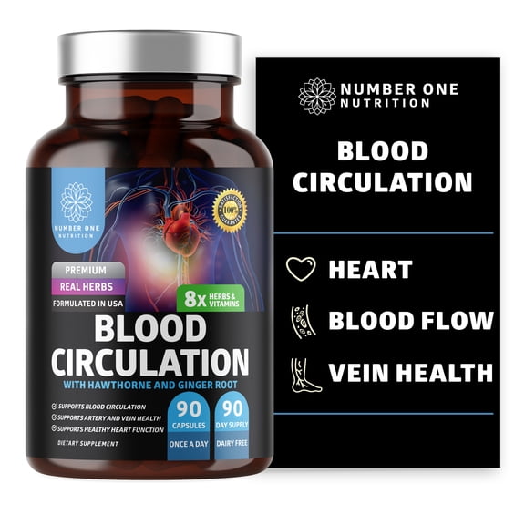 N1N Premium Blood Circulation Supplement with Hawthorn and Ginger Root, 60 Caps