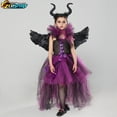 thumbnail image 3 of Disfraz Disney Maleficente De Lujo Para Niñas Fiesta De Carnaval De Halloween Vestido De Malla De Arrastre Para Niños Cosplay Demon Queen Witch Clothes, 3 of 4