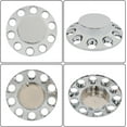 thumbnail image 2 of SHZAITOR Chrome Hubcap Kit 2 Front 4 Rear 33mm Flat Nuts Replacement for 10-Hole 11 1/4 Bolt Circle for 20 22-1/2 and 24-1/2 Wheels, 2 of 7