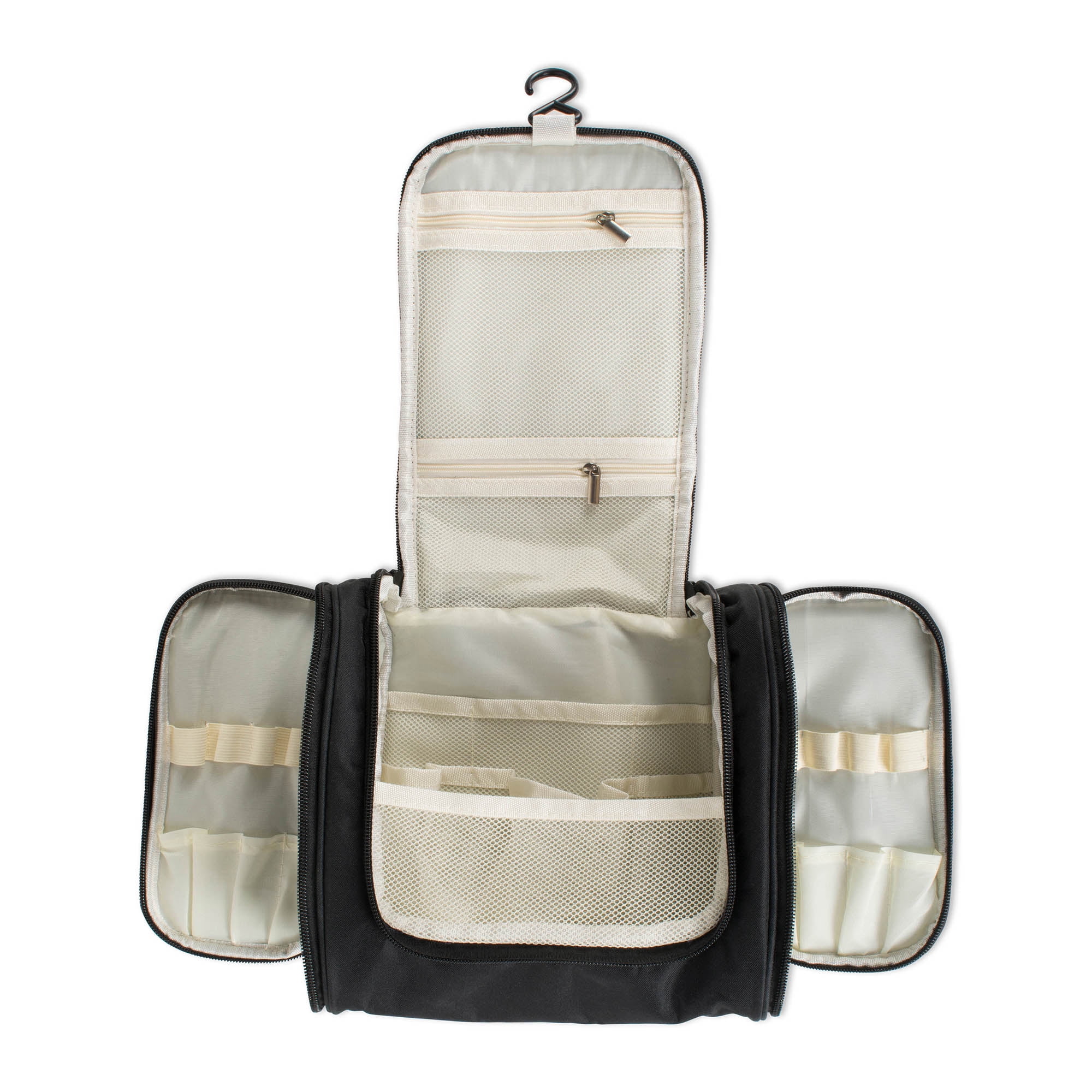 Travel Hanging Toiletry Bag for Men & Women, Perfect for Cosmetics, Makeup, Toiletry Organizer, Shaving Kit, and Large Essentials - Black