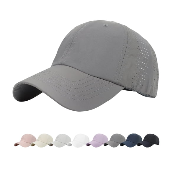 Unisex Quick Dry Baseball Cap, Solid Color Soft Sports Hat with Breathable Perforated Side Panels, Outdoor Sun Hat Adjustable Casual Cap for Running, Fishing, Hiking and Daily Wear
