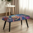 thumbnail image 3 of Xoenoiee Turtle Water Plants Pattern Dining Bench Cover, Stretch Bench Slipcover Removable Bench Seat Protector Cover, Rectangle Furniture Protector Washable Cushion Slipcover for Bedroom, Kitchen, 3 of 7
