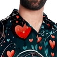 thumbnail image 5 of Valentine's Day Love Men's Poplin Shirt, Casual Short Sleeve Printed Button Down Summer Beach Unisex Shirts, 5 of 6