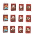 thumbnail image 1 of 12 bolsas de papel kraft navideñas para galletas y golosinas 15 cm x 8 cm x 21 cm, 1 of 9