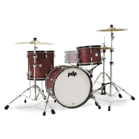 PDP PDCC2013OE Concept Classic Series Maple Shell Pack Drum Kit, Ox Blood with Ebony Hoops - 3 Piece