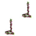 thumbnail image 3 of Bearachild Flores de glicinia artificiales fáciles de limpiar y duraderas para decoración de jardín Rojo púrpura 2Conjunto, 3 of 6