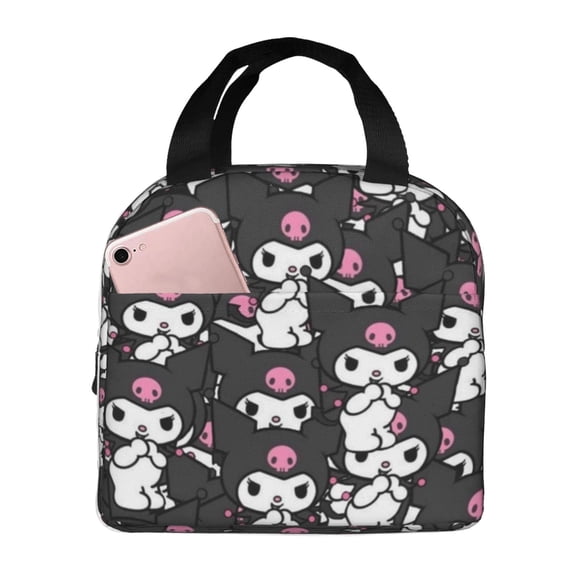 Kuromi And My Melody Lunch Bag, Insulated Lunch Bag for Women Men Lunch Box Container Bag Reusable Lunch Tote Bag for Office, Work, Beach, Travel, Picnic