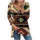 thumbnail image 2 of Pntutb moda mujer manga larga con cuello en V blusa estampada cremallera otoño casual pulóver tops PNTUTB Pntutb-3926, 2 of 5