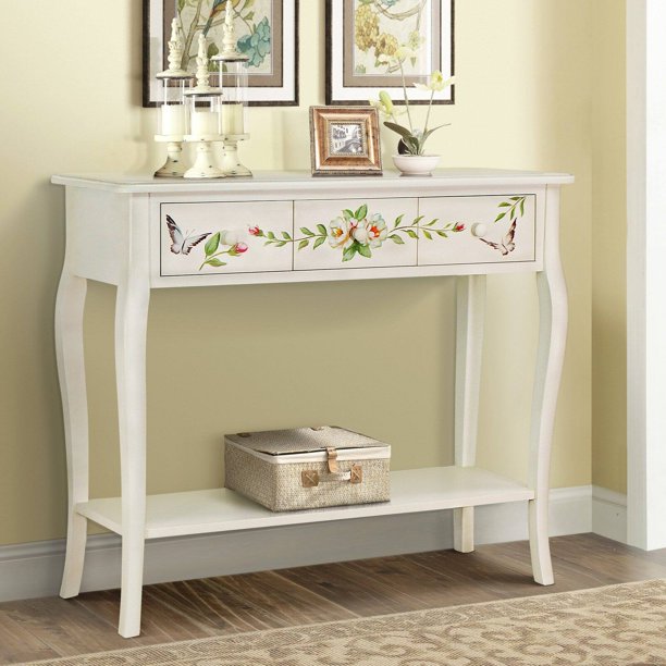 Gallerie Decor Floral Gardens HandPainted Console Table