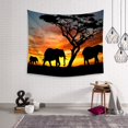 thumbnail image 2 of EREHome Sunset Elephants Walking Under Tree Wall Hanging Tapestry Wall Art Tapestry 51x60 Inches, 2 of 3