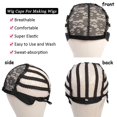 thumbnail image 3 of Extra Large Wig Caps for Making Wigs Black Swiss Lace Wig Cap with Adjustable Strap for Weave Wig Women Hairnets easy cap Stretch Adjustable Open Wig Cap with PVC Paper for DIY Wig(1Pcs-XL) \u2026, 3 of 5