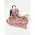 thumbnail image 4 of Hotian Paisley Print Satin Head Scarf Ditsy Floral Hair Scarf Large Bandana Pink 35", 4 of 4