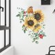 thumbnail image 3 of Sunflower Bird Calcomanías de pared de pájaros de girasol, pegatinas de pared de flores de colibrí para jardín, dormitorio, sala de estar, TV, arte de pared, decoración de refrige, 3 of 5