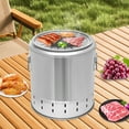 thumbnail image 6 of BBQ Charcoal Grill, Stainless Steel Barbecue Barrel, Portable Smokeless Barbecue Barrel, 6 of 13