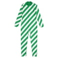 thumbnail image 3 of Zaldita Girls Boys Christmas Elf Striped Unitard Jumpsuit Long Sleeve Romper Xmas Party Cosplay Green 8, 3 of 7