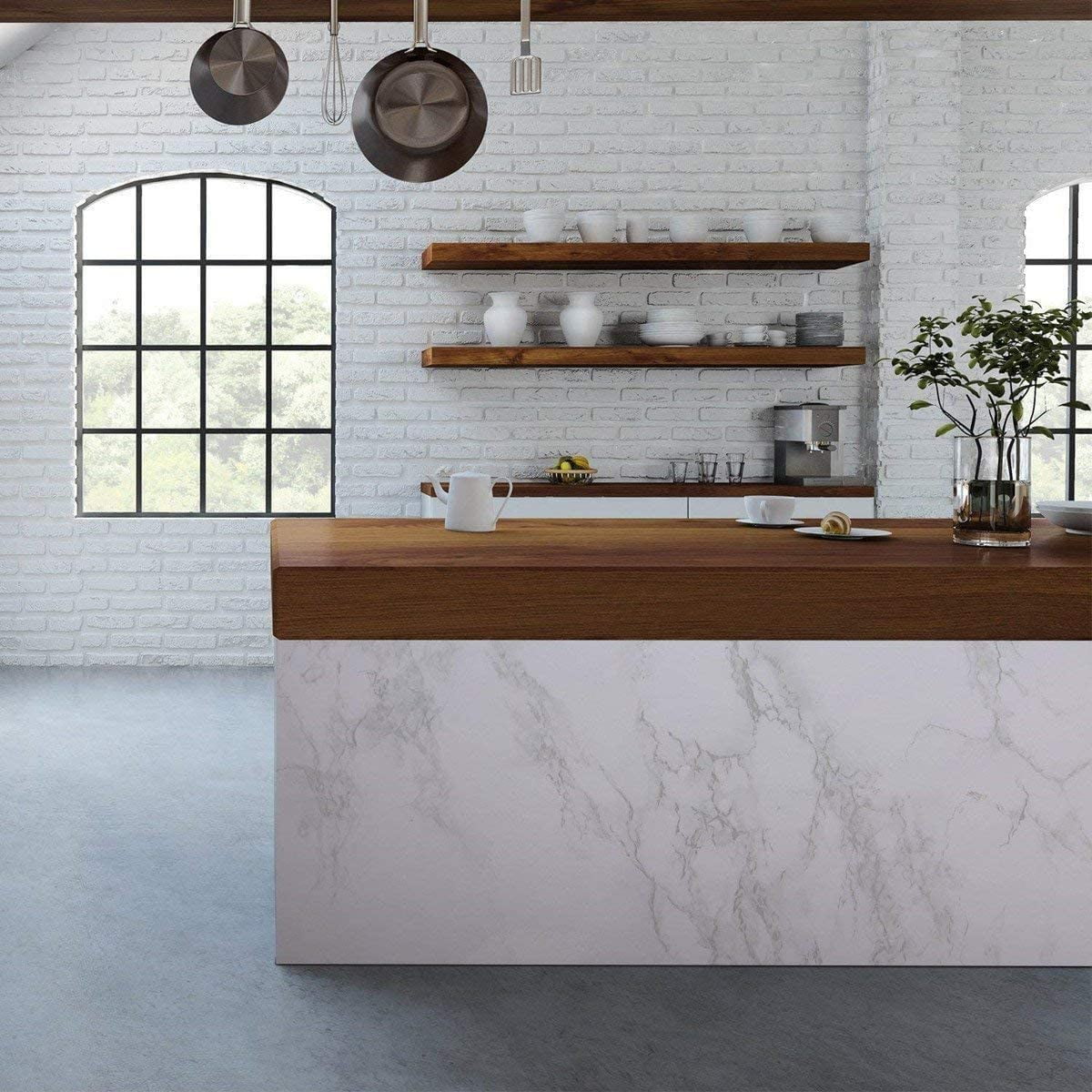 (4 pack) UMIGGEE Marble Contact Paper 17.7" x 78.7" Gray/White Marble Peel and Stick Wallpaper for Kitchen Self Adhesive and Removable Film Cabinet Furniture