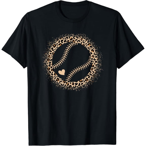 Sam Soft Cute Baseball Softball Leopard Print Women Girls T-Shirt, Gift For Friend, Full Size S-5Xl