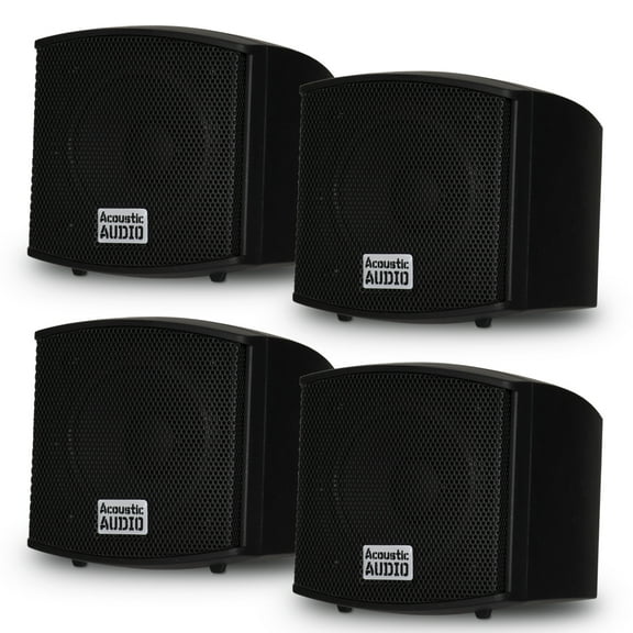 Acoustic Audio AA321B Mountable Indoor Speakers 800 Watts Black 2 Pair Pack AA321B-2Pr