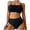 Black, variant on Women's Solid Color Bikini Set with Padded Top No Underwire Two Piece Swimsuit, Blue XXL